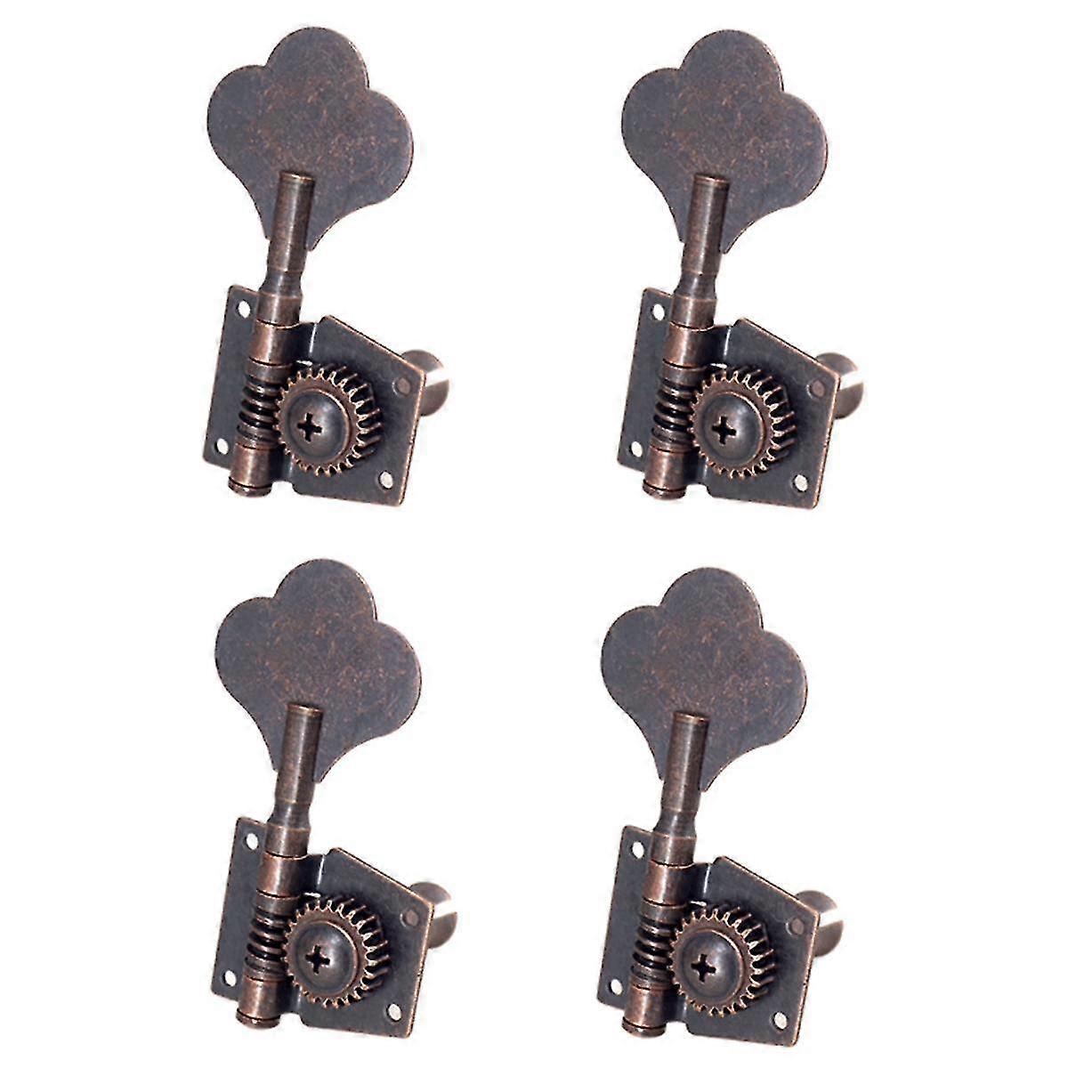 Guitar Vintage Open Tuning Key Pegs Machine Heads Tuner 4r For 4 Strings Bass Red