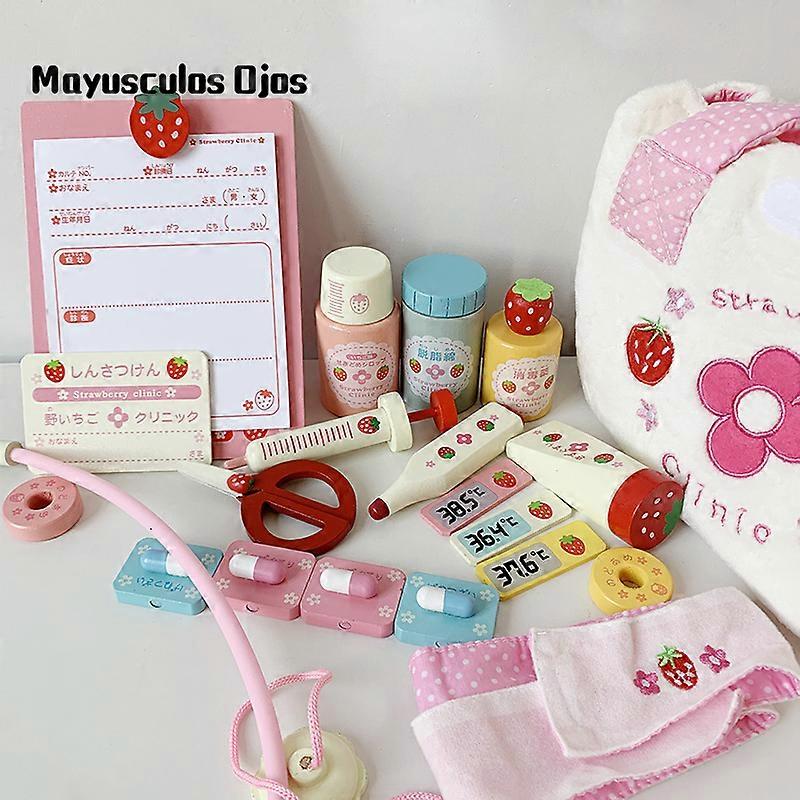 Υφασμάτινη τσάντα Προσομοίωση Φορητό κιβώτιο ιατρικής γιατρού Τσάντα νοσοκόμων Απομίμηση παιχνιδιού παιχνιδιού παιδιών Ξύλινο παιχνίδι