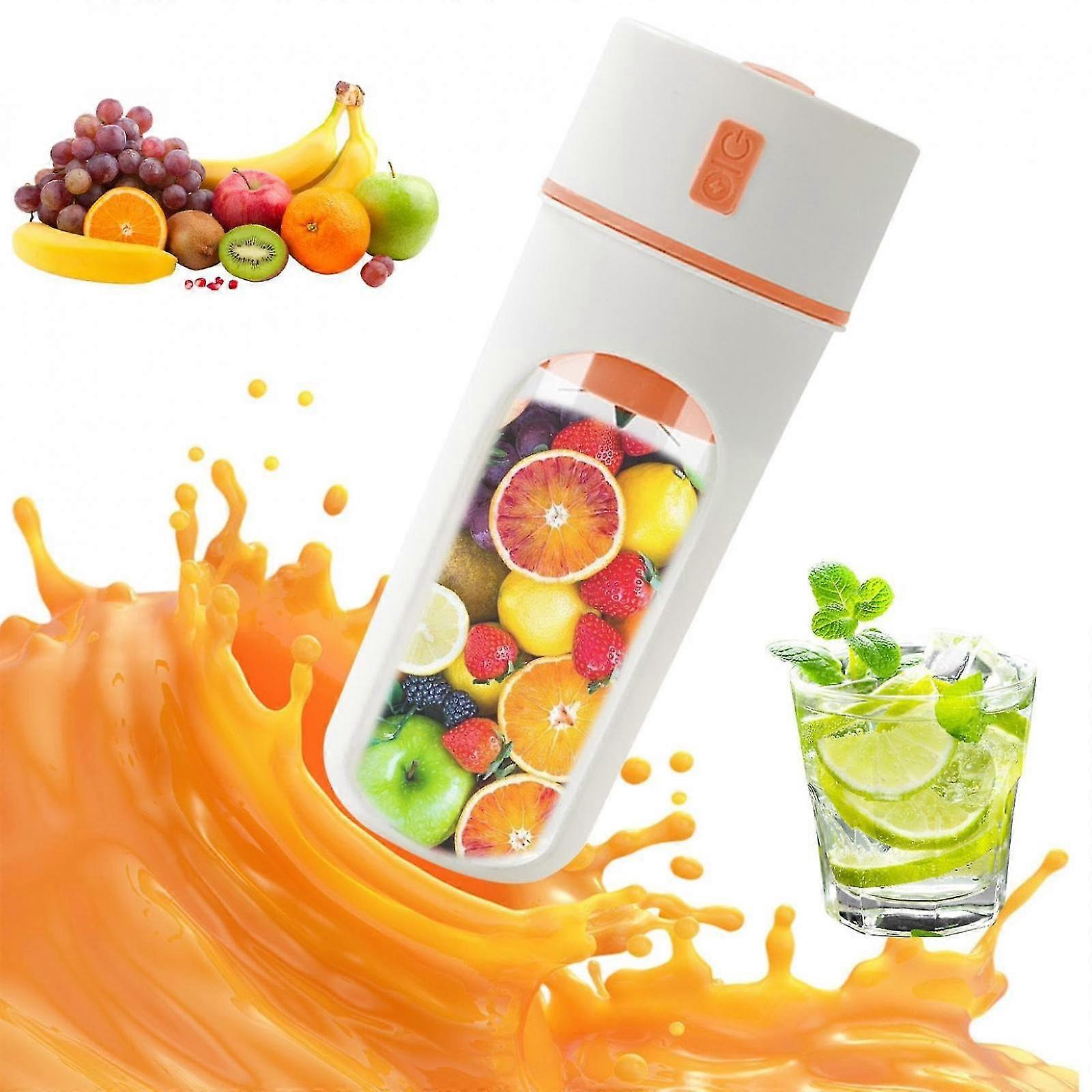 Handheld Blenders with Straw - Rechargeable Fruit Juicers with 6 Blades - Multipurpose Low Noise Handheld Blenders -GSLA