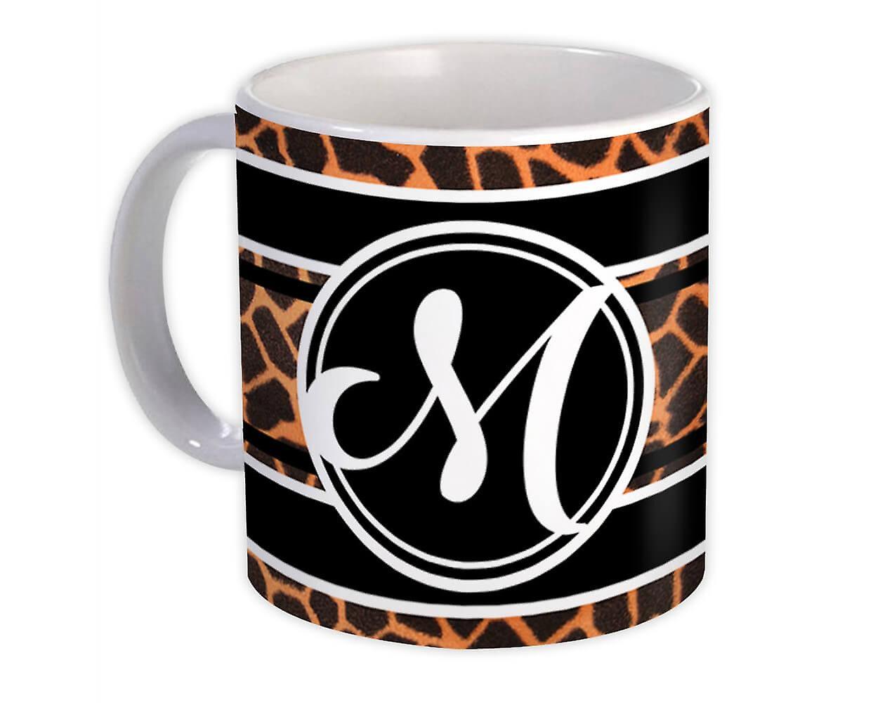 Gift Mug: Monogram Letter M Giraffe