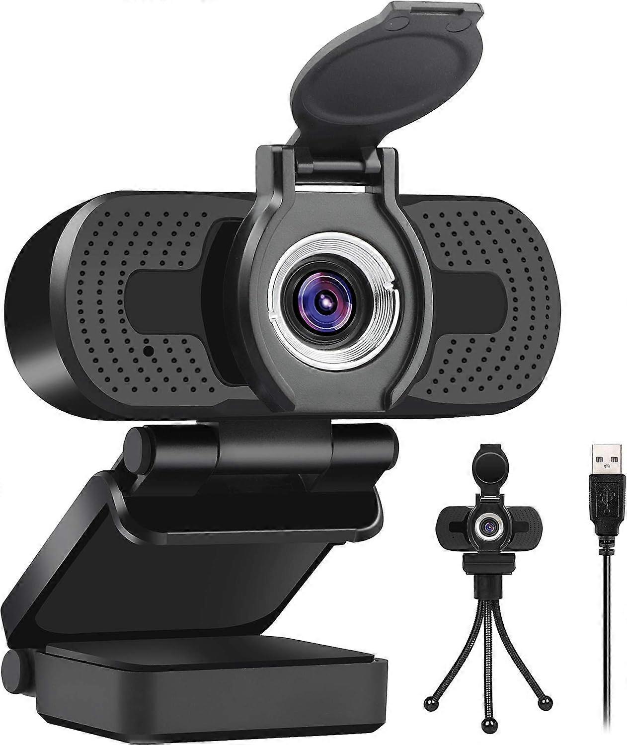 1080P Full HD Webcam - Plug and Play Video Calling - Built-in Mic
