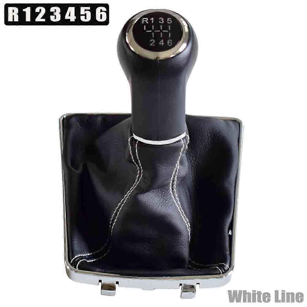 White Black Line Car Styling MT 5 6 Speed Gear Shift Knob Lever HandBall For OPEL ASTRA III H 1.6 VAUXHALL 2004-2010 Gaiter Boot