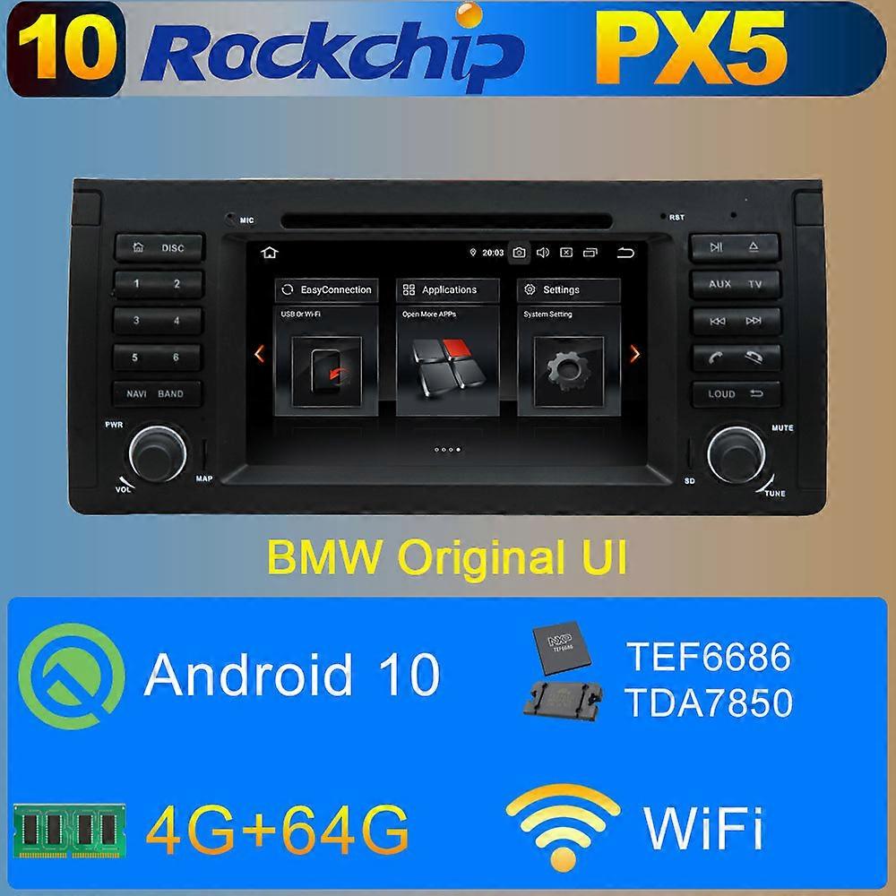 8Core 8G + 128G Android 11 Voiture DVD Lecteur Multimédia GPS Pour BMW E39 X5 E53 M5 1995-2003 Radio Stéréo BT 4G LTE WiFi DSP CarPlay