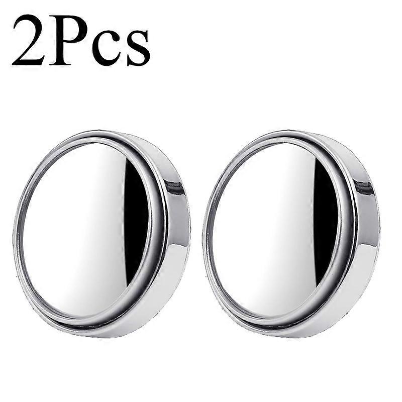 2Pcs Car Blind Spot Mirrors Universal Auto Rainproof Anti-Fog Adjustable Angle Wide HD Glass Frameless Convex Rearview Mirror