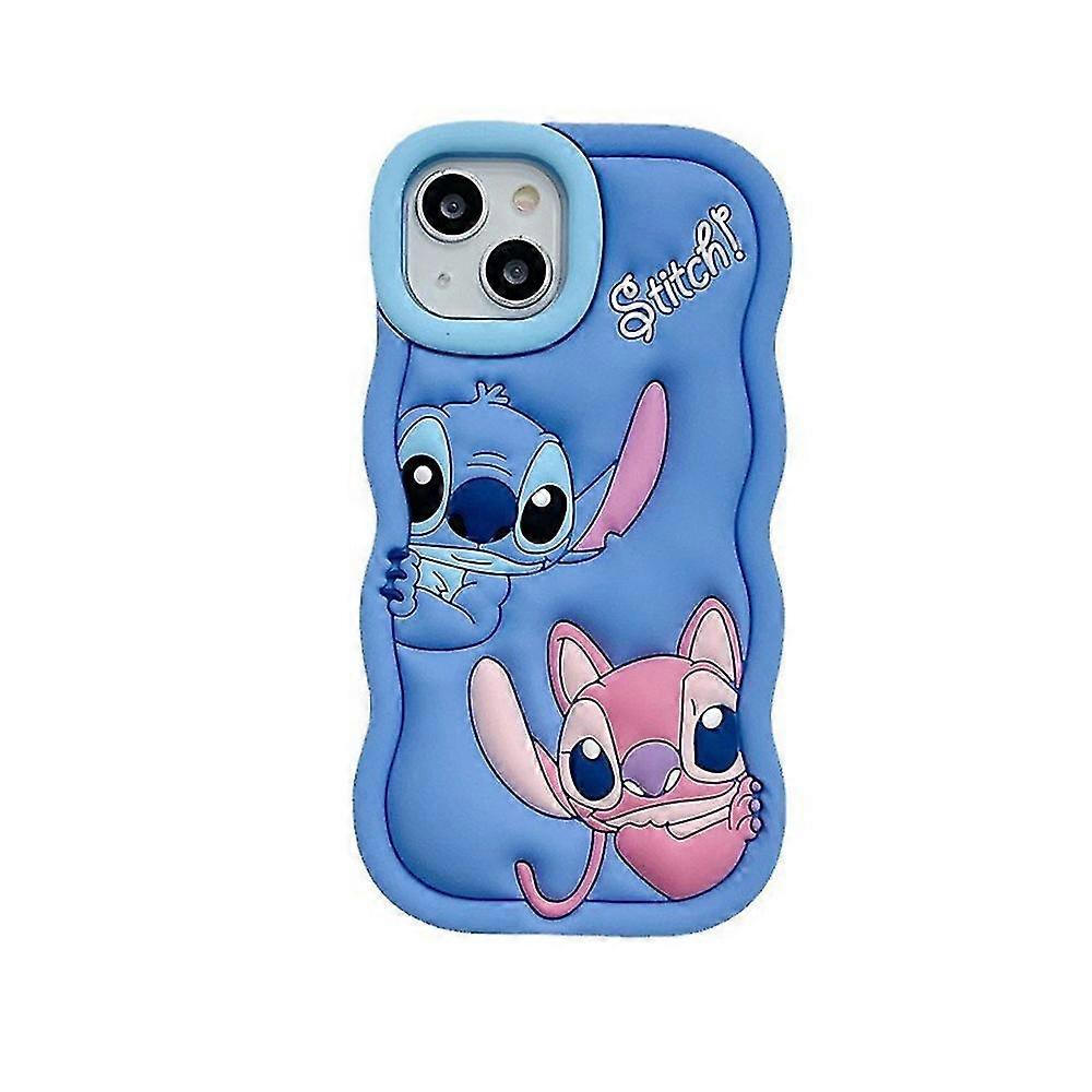 2024 Lilo and Stitch Cartoon 3D Wave Soft Silicone Phone Case Protective Cover For iPhone 15 13 12 11 XR SE 8 7 6