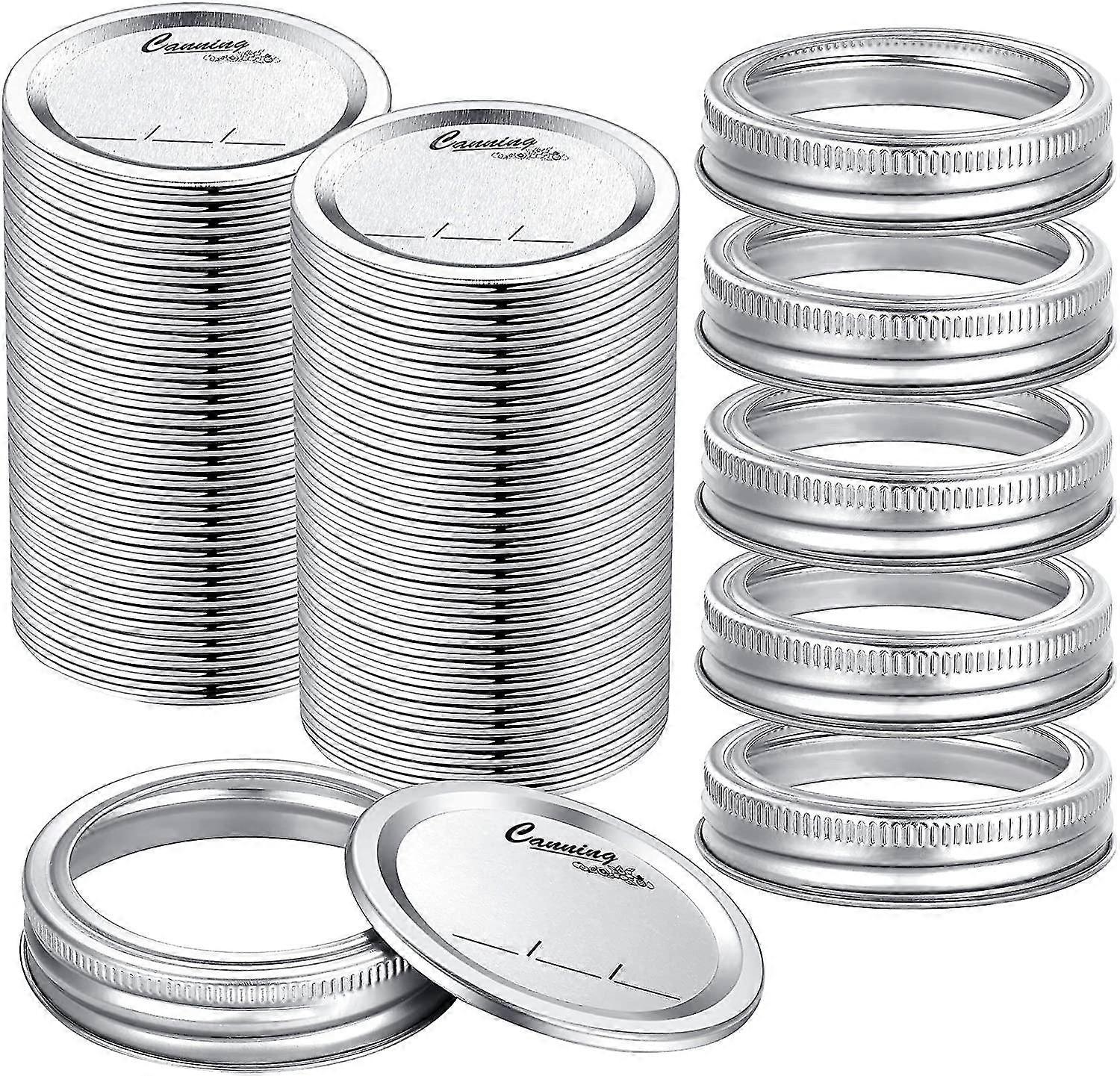 45- Count Regular Mouth Canning Lids With 5 Count Rings For Ball, - Food Grade Material, 100% Fit & Airtight For Regular Mouth Jars