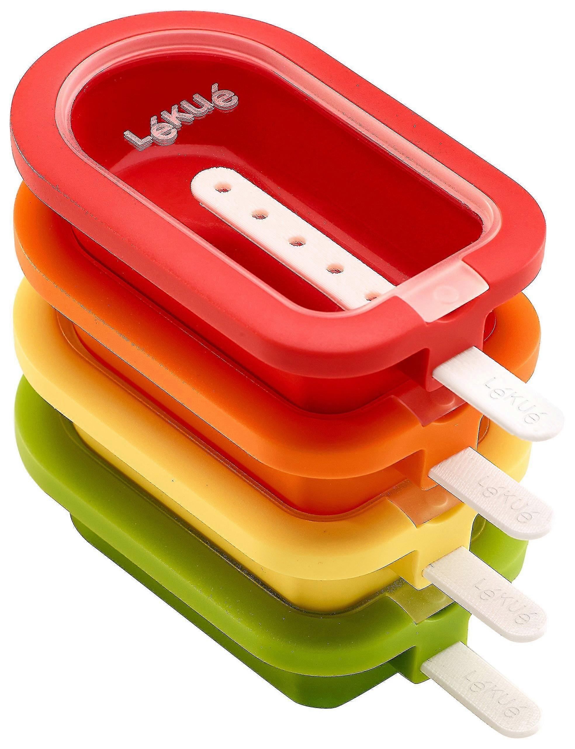 Mini-stapelbare Eiscremeformen Set mit 4 verschiedenfarbigen Silikon-Eiscremeformen