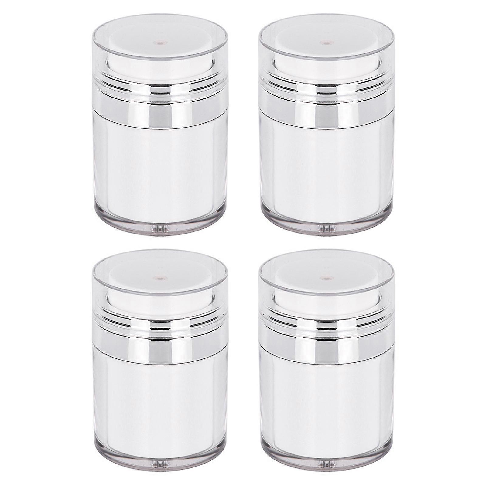 Vacuum Moisturizer Jar Empty Bottle Portable Size Container White Lotion Travel 4Pcs Reusable Plastic Cream Bottles