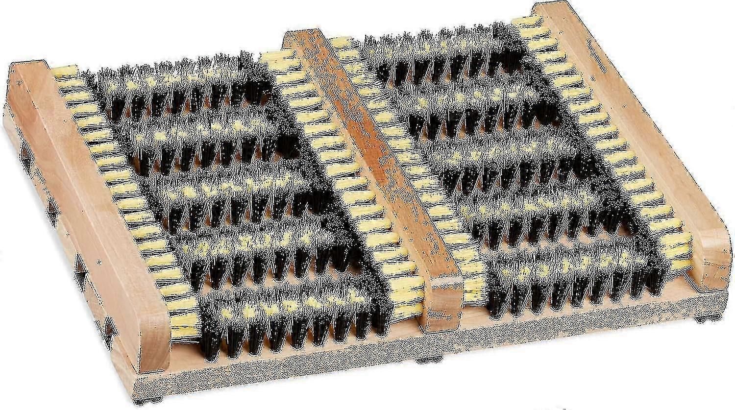 Shoe Brush, Non-slip Backing, Hard Bristle, Boot Scraper compatible with Outdoor, Wood, Nature-AA