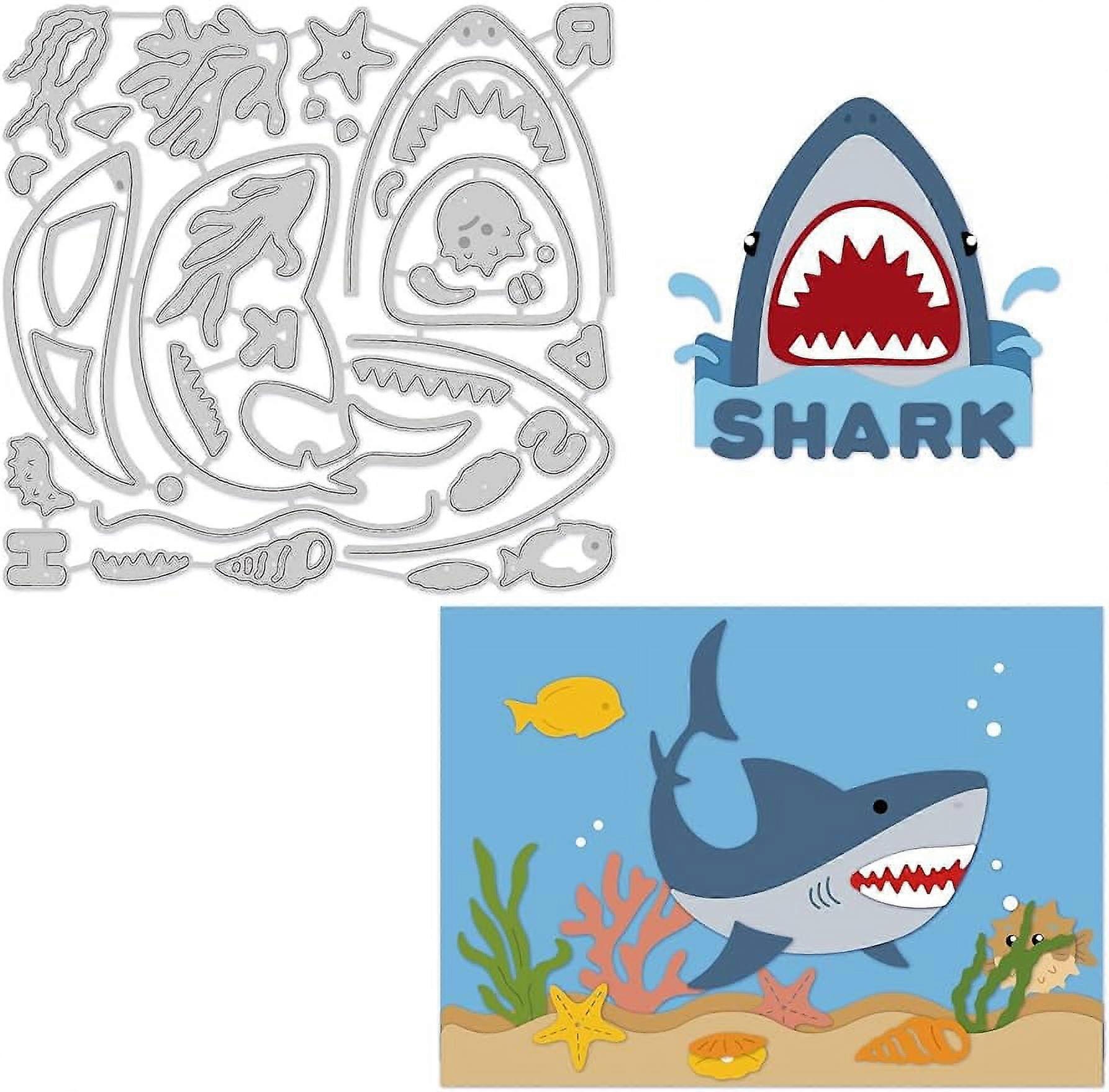 1Pc Ocean Shark Pattern Metal Die Cuts Cutting Dies Stencils for DIY Crafts Scrapbook Album Paper Card Embossing
