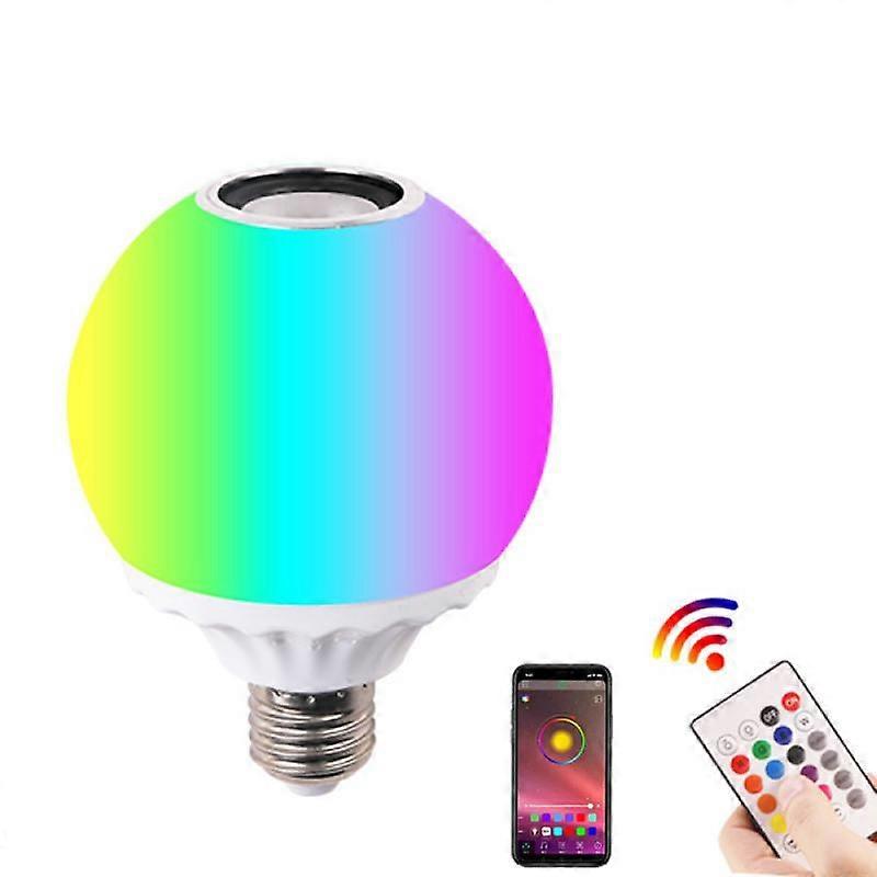 E27 Colorful Dimmable LED Bulb Wireless Bluetooth Speaker Music Smart APP Remote Control Night