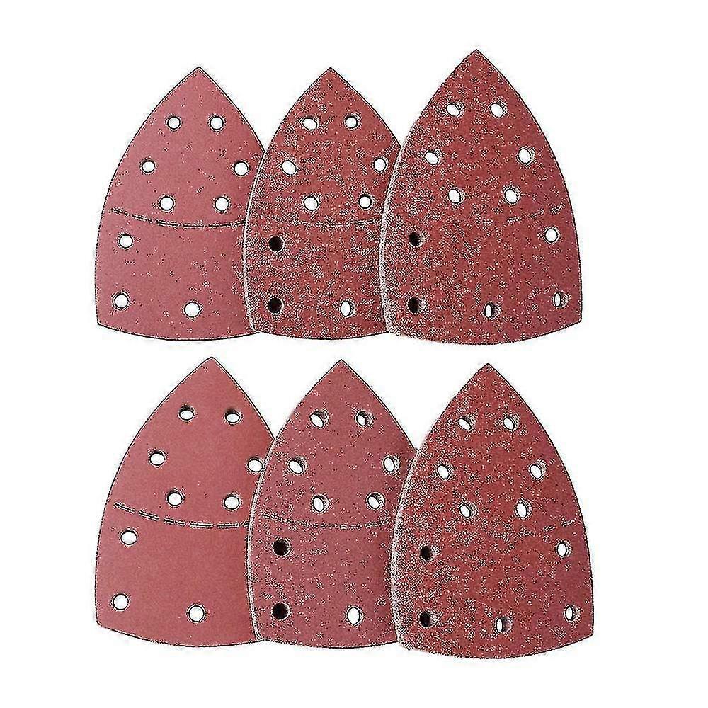 60 Pcs Sanding Pads Triangular Sandpaper 11 Hole,10pcs Each Assorted 40/60/80/120/180/240 Grits