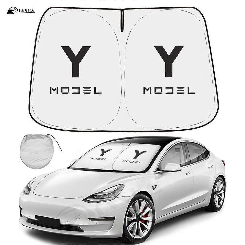 For Tesla Model Y 3 2017 2018 -2022 Car Windshield Sunscreen Window Sun Shade Sunscreen Visor Blocks Parasol UV Rays Protection