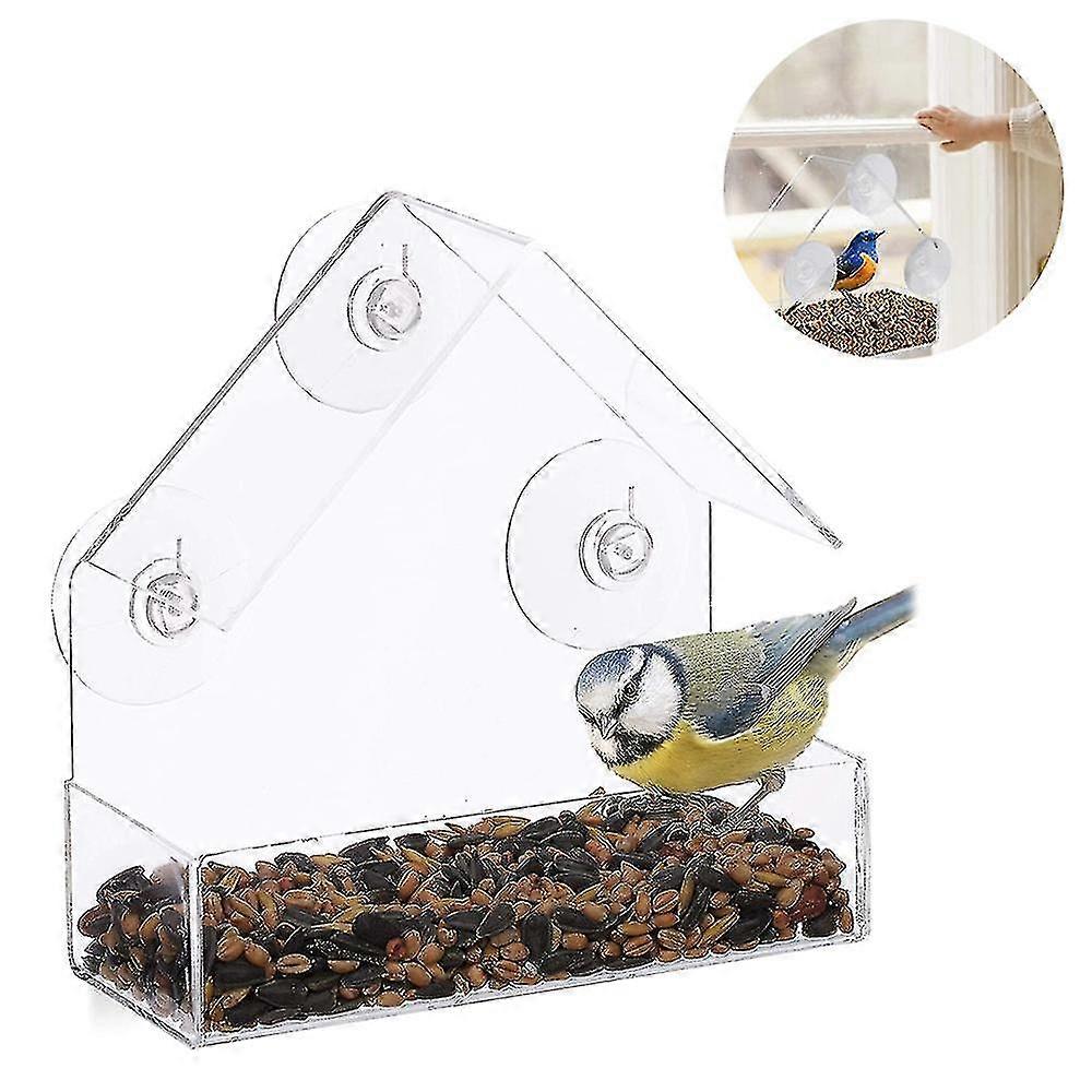 Window Bird Feeder Compatible With Outside With Strong Suction Cups, Fits Compatible With Cardinals, Finches, Chickadees Etc.