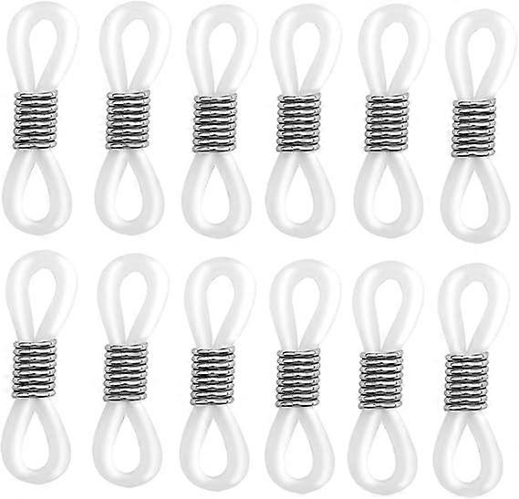50Pcs Holder Chain Glasses Ends Spectacle Chain Strap Loop Ends of Glass Cord Ends of Eyeglass Chain Holder Silicone Lanyard Strap DIY Bead Linking Ey