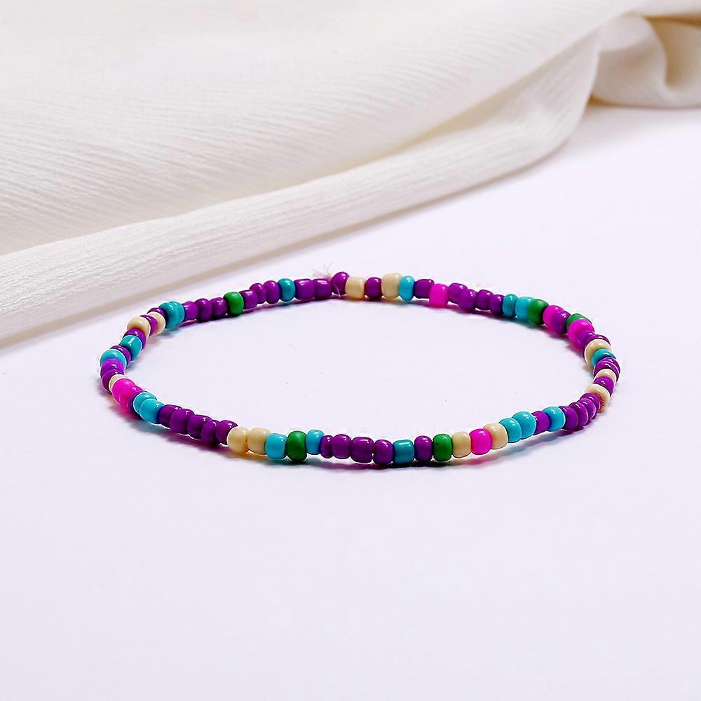 Set of 6 Colorful Anklets, Boho Anklets, Colorful Handmade Beaded Jewelry for Girls Women