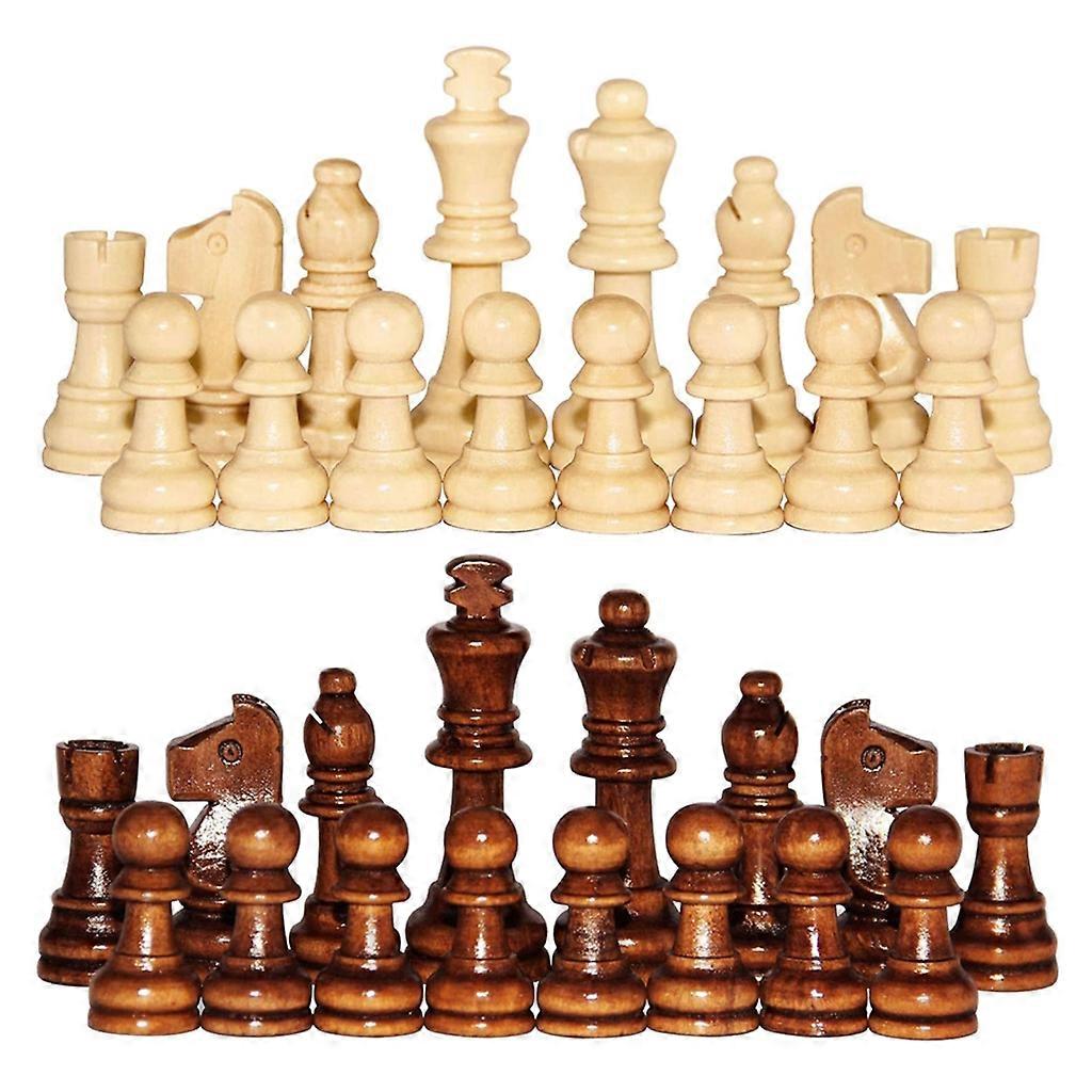 32Pcs Tournament Chess Pieces Game Set International Chess Pieces with No Board