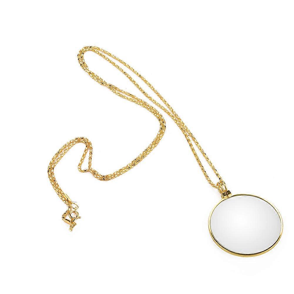 5x Lezen Lezen Krant Opknoping Vergrootglas Bril Ketting Vergrootglas (Goud)