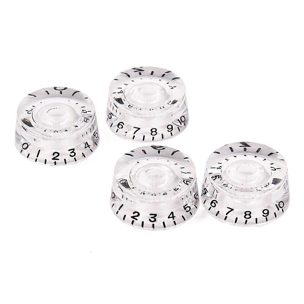 4 PCS/ Set Guitar Volume Tone Control Knobs Rotary Knobs for Electric Guitar Parts Replacement (White)