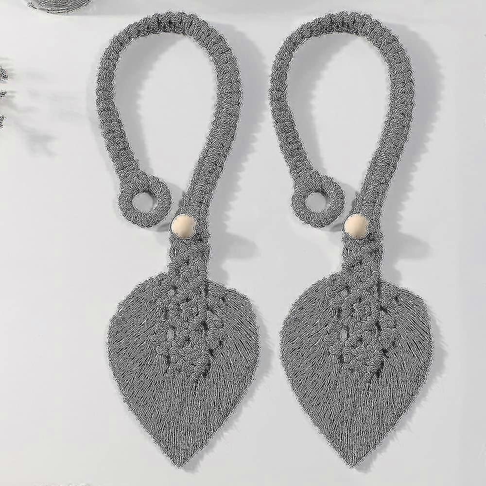 2er-Pack-Vorhang-Bindungen Handgefertigte Holdbacks - Bauernhaus-Vorhang-Krawatten-Rückenhalter aus handgewebter Baumwolle