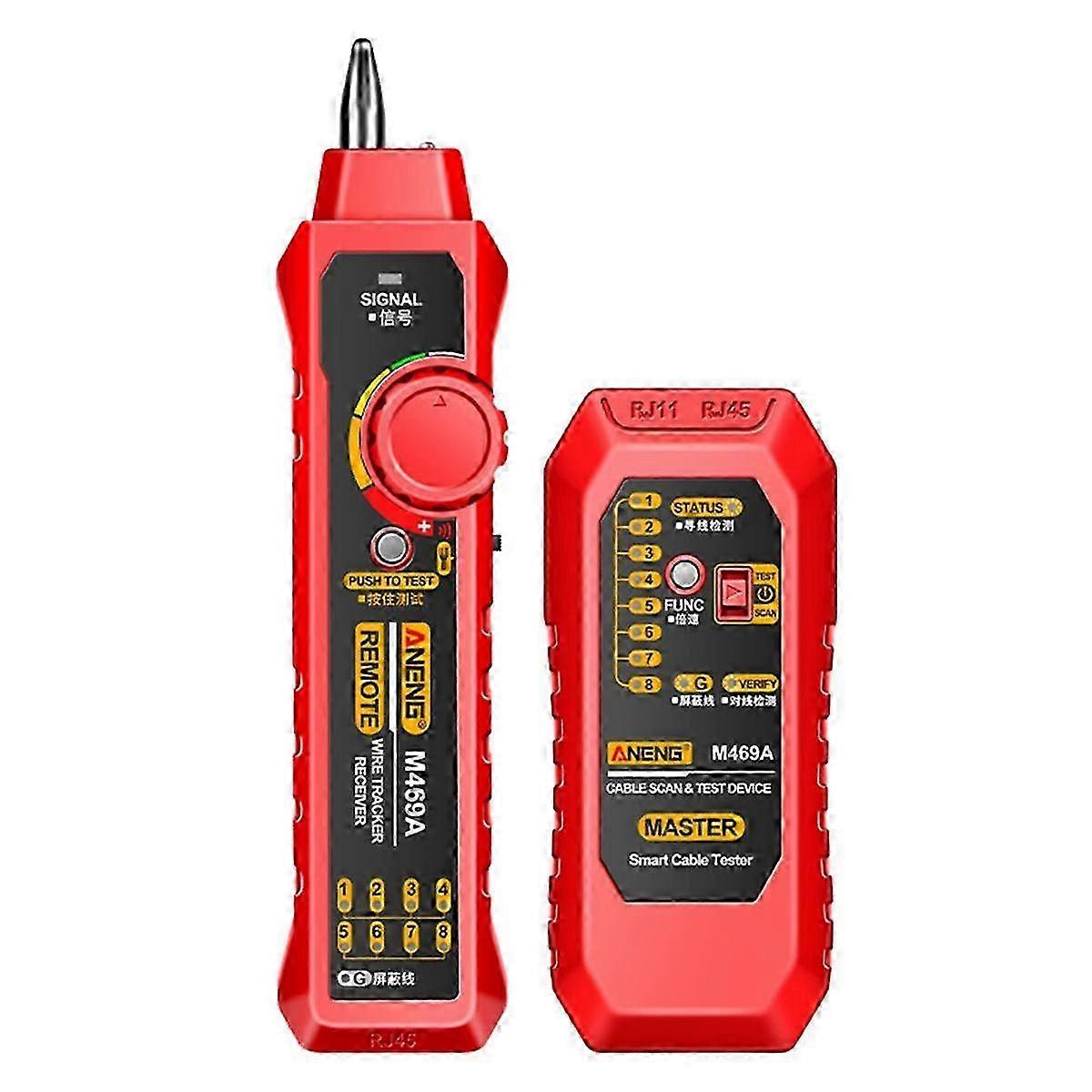 M469a Network Cable Finder Rj45 Rj11 Lan Cable Finder Tester Anti-interference Testing Instrument Network Repair,red