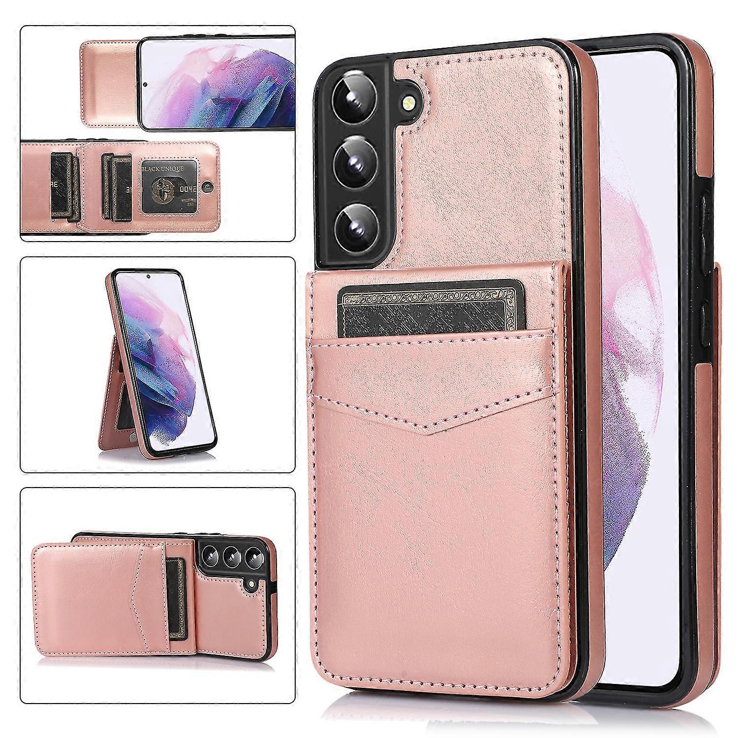 حقيبة جلدية من طراز الأعمال لسامسونج S22 مع حامل بطاقة ، وظيفة المحفظة ، وظيفة Stnad ، الحماية من السقوط