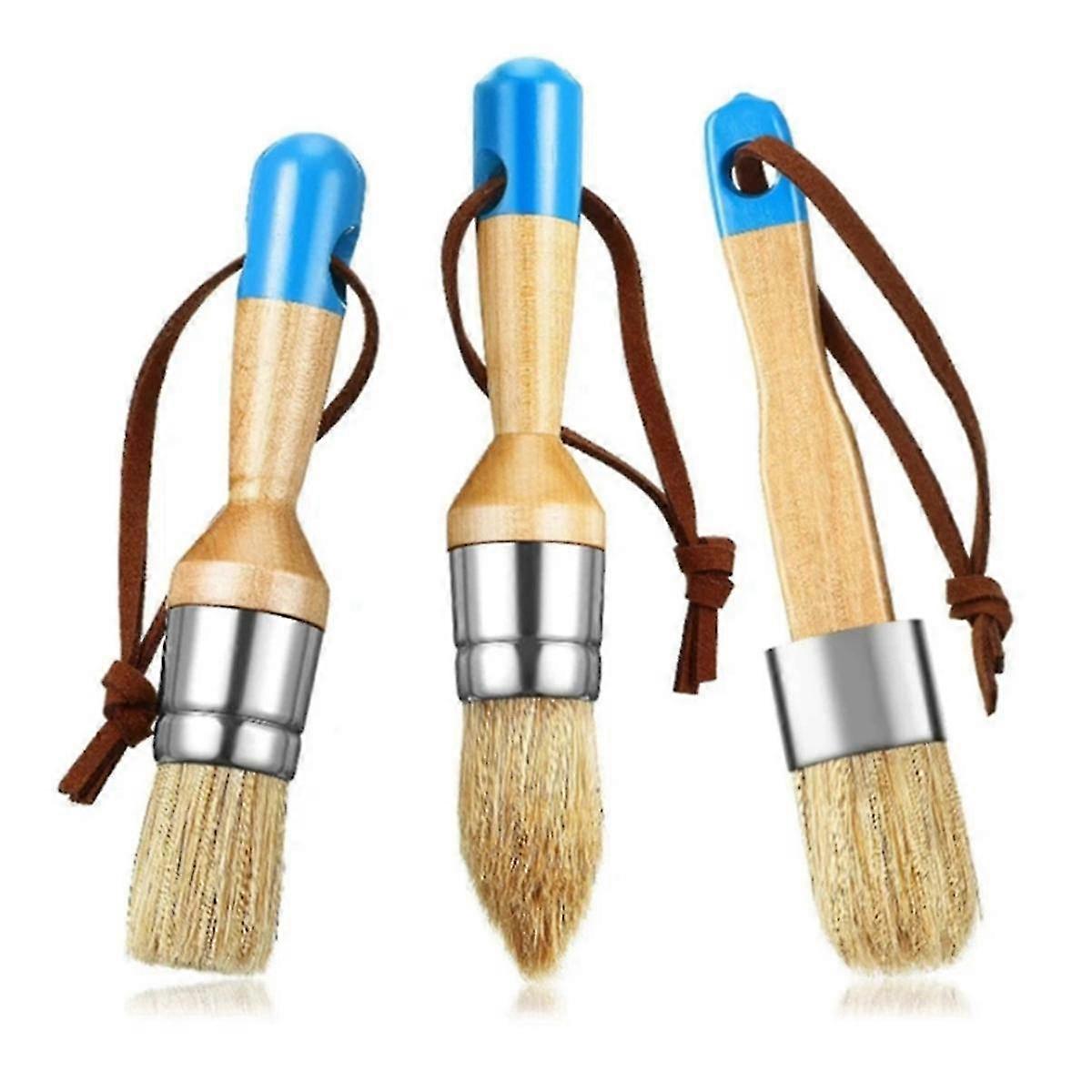 3-Pack Bristle Paint Brush Blue 3-Piece Set