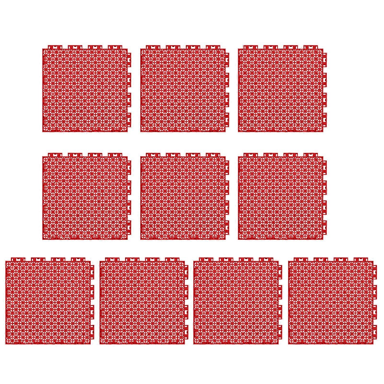 10 Pcs Swimming Pool Drainage Mat Dirt Entry Preventation Hollow Grid Pool Mat Interlocking Plastic Floor Non-Slip Mat for Pools Shower Rooms Jikaix