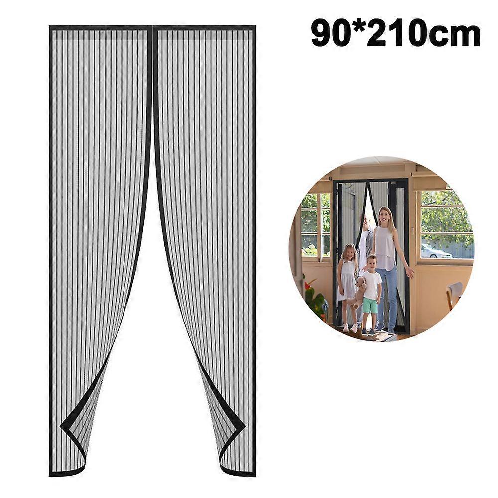Reinforced Magnetic Screen Door Hands Free Mesh Screen Door Curtain Self-Sealing Heavy Duty Mesh Partition Keeps Bugs Fly Out - Pet and Kid Friendly F