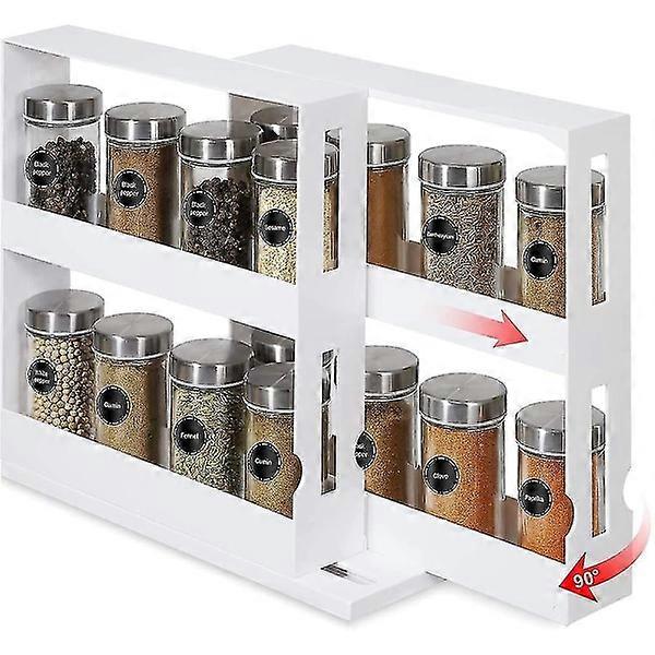 Spice rack in narrow and extendable in the kitchen cupboard