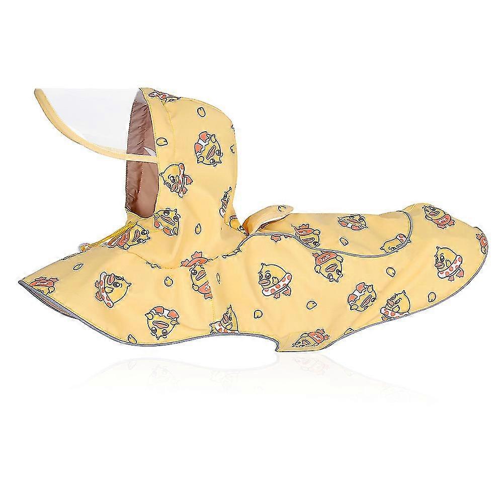 Reflective Dog Raincoat With Adjustable Hooded And Hook Loop, Lightweight Rain Poncho Pattern Dog Jacket
