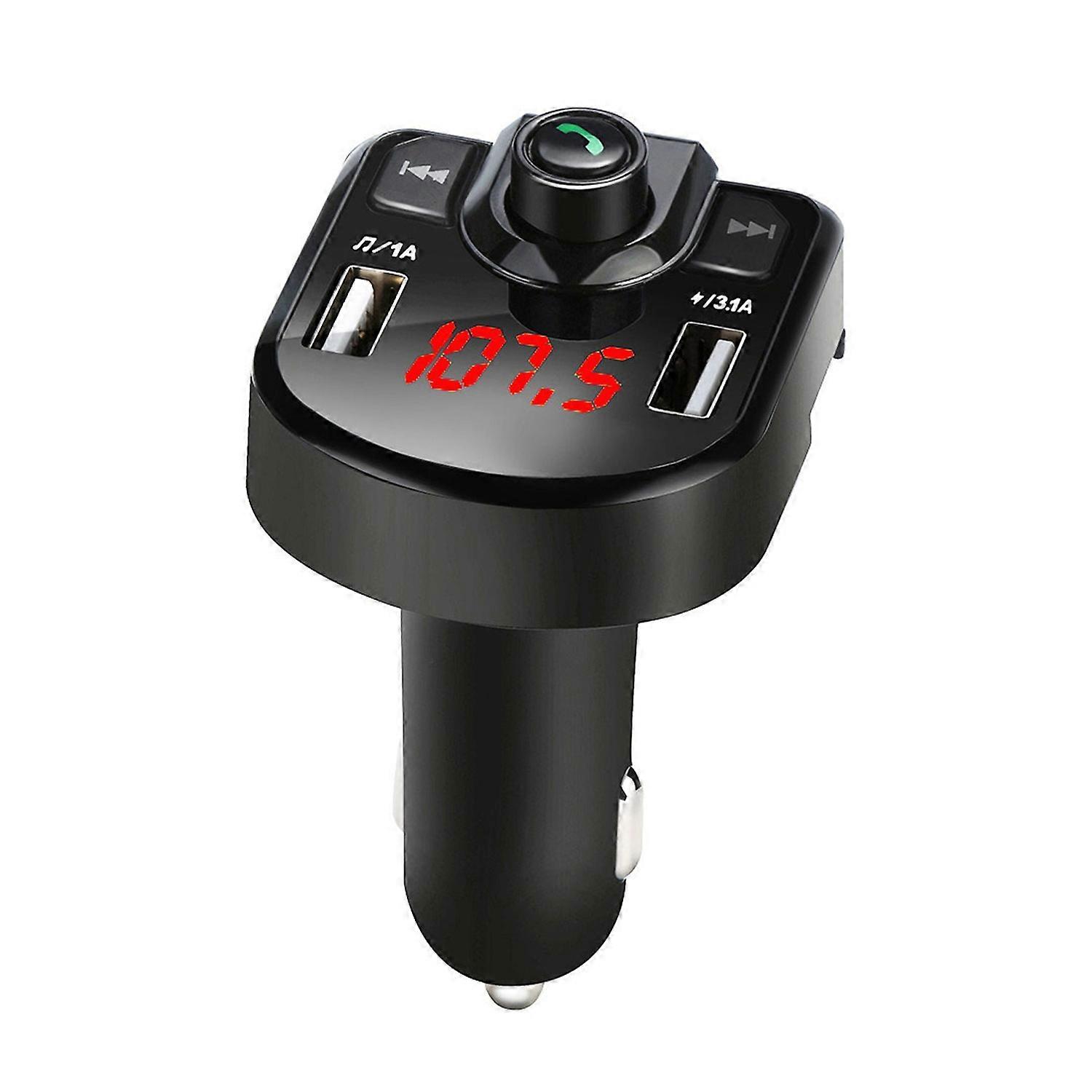 Bluetooth-compatible Transmitter with Dual USB Charging Ports Hands-Free Calling Wireless Radio