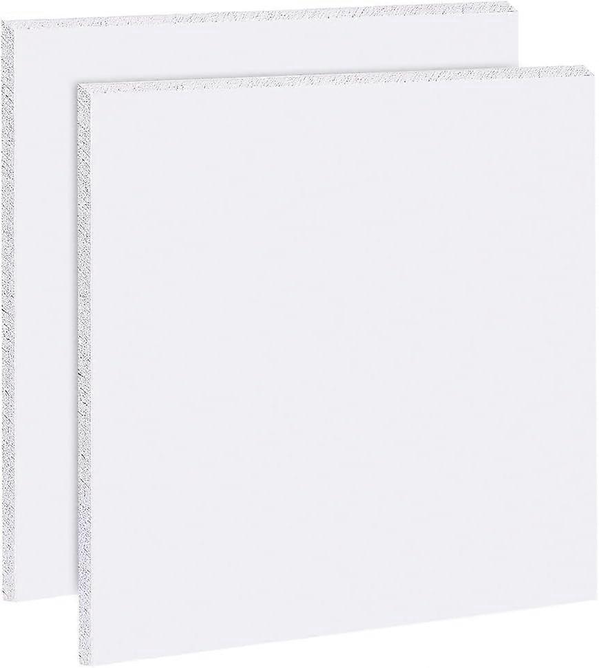 2pcs PVC Foam Board Sheet 12x12inch Square White Foam PVC Plates Plastic Sheets for Crafts Modelling Art Display School Projects 5mm Thick