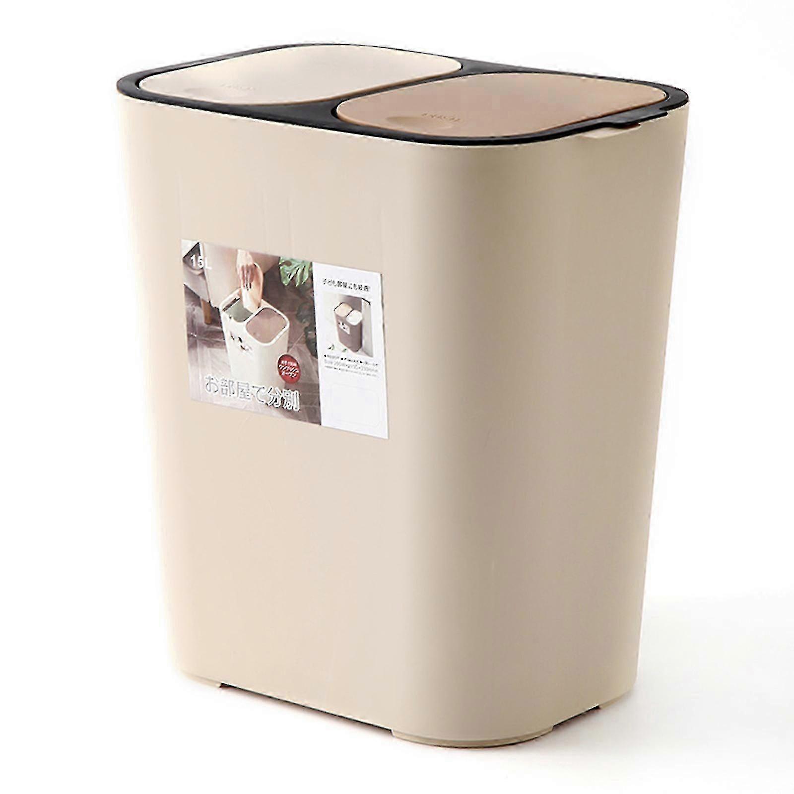 Classification Trash Can Double Covered Double Cover Wet And Dry Separation Bin For Kitchen Waste