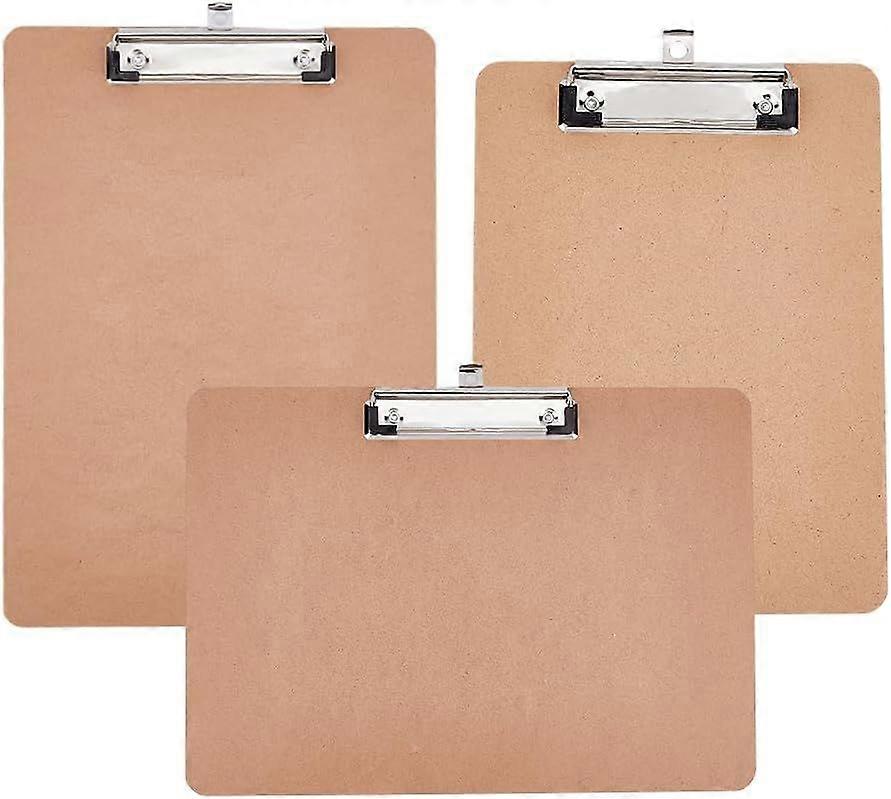 3 Pack Large Clipboard Hardboard 3 Styles Clipboards with Low Profile Clip Hardboard Office Clipboard Wood Clipboard Standard A4 A5 Letter Size Clipbo