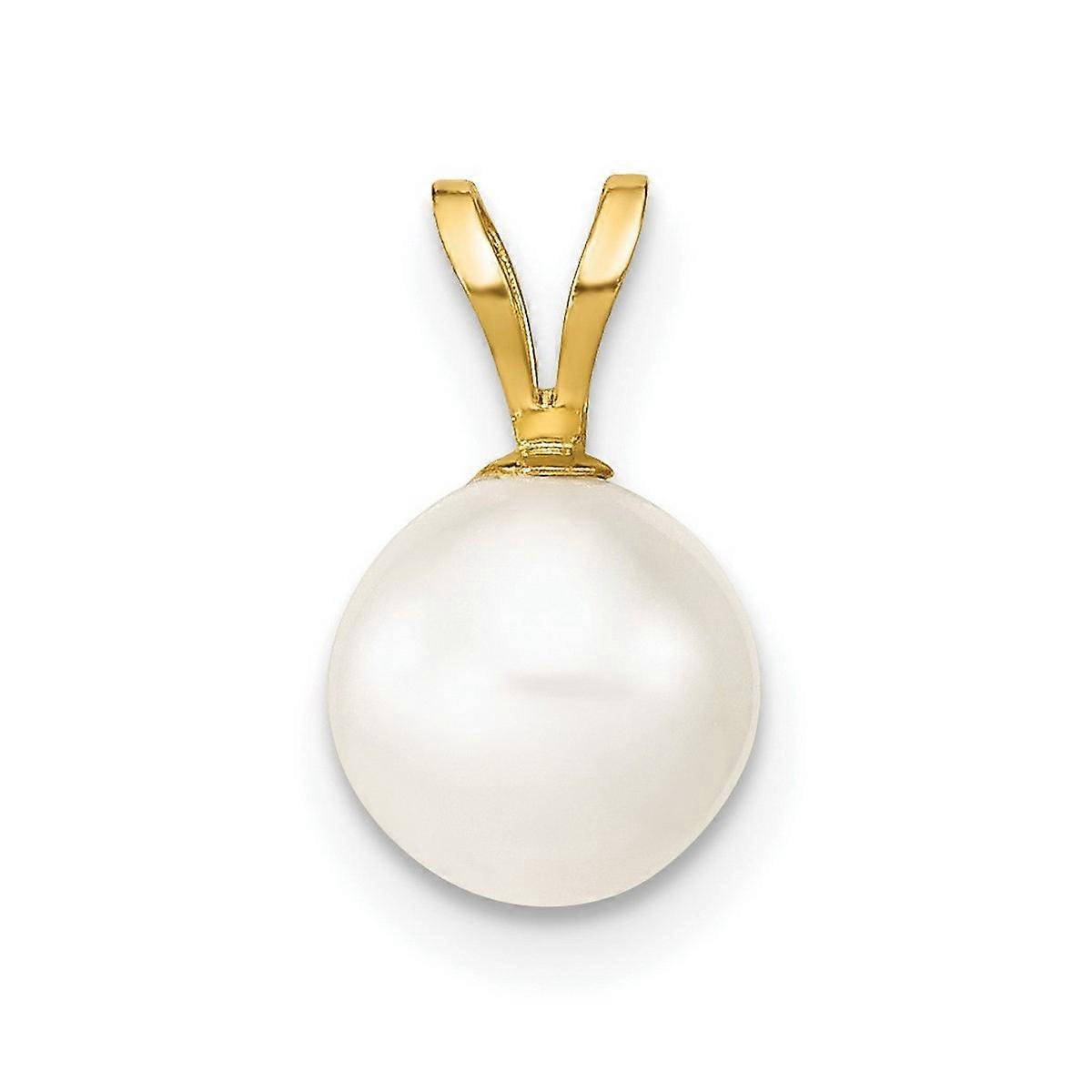 14k Solid White Gold Freshwater Cultured Pearl Pendant Necklace-Pendant for Women