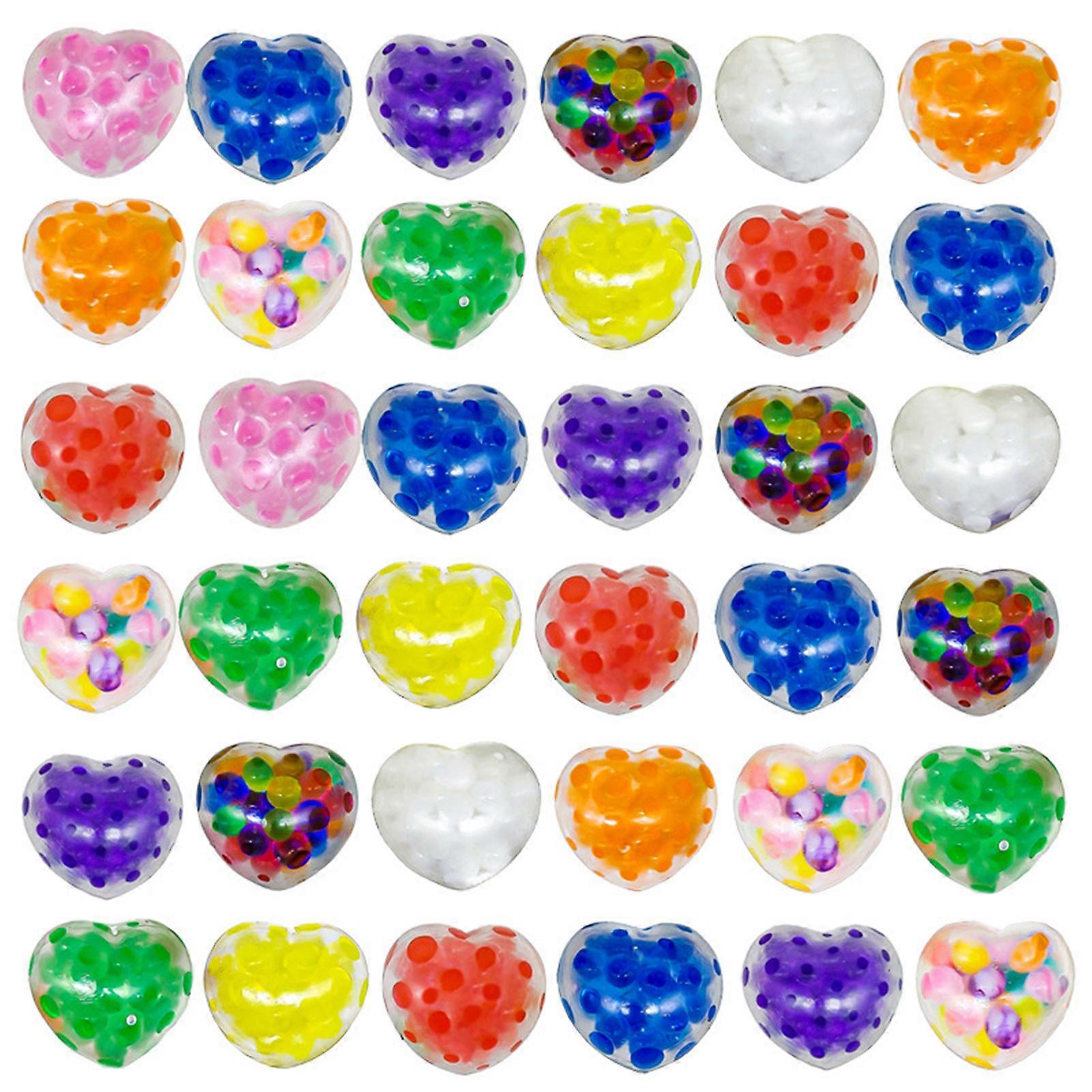 24stk hjerte form stress bolde - 3,5 cm dekompression legetøj til børn