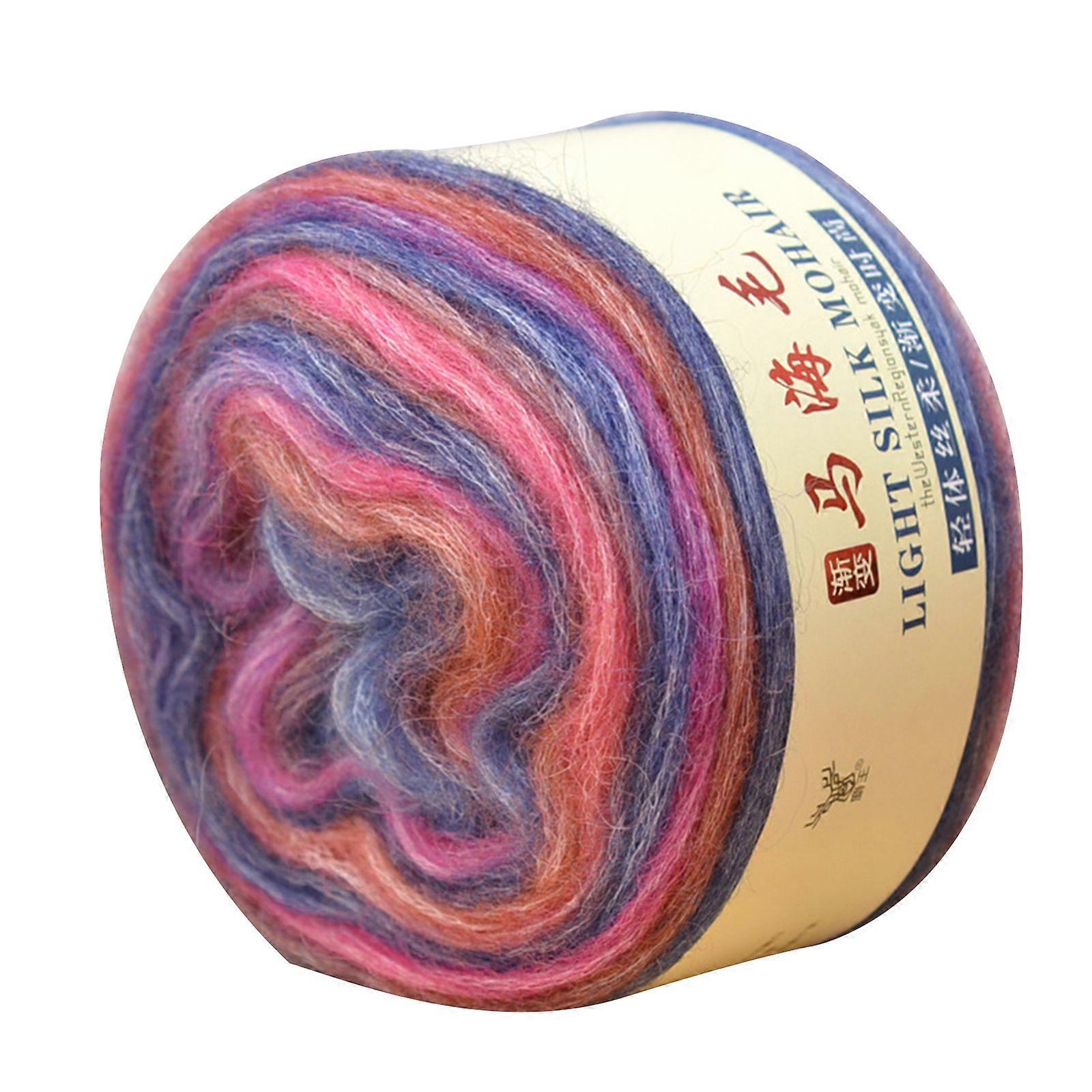 Knitting Yarn Thread Gradient Color Crochet Yarn Skeins Soft Fibre Wool Yarn for Hand Knitting Crochet Craft Roll of 52g