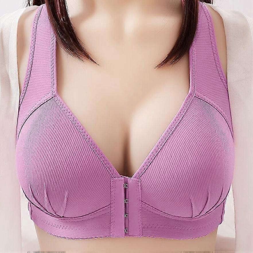 Women's Brassiere Solid Color for women1Pc Plus Size Soft Front Closure Bra