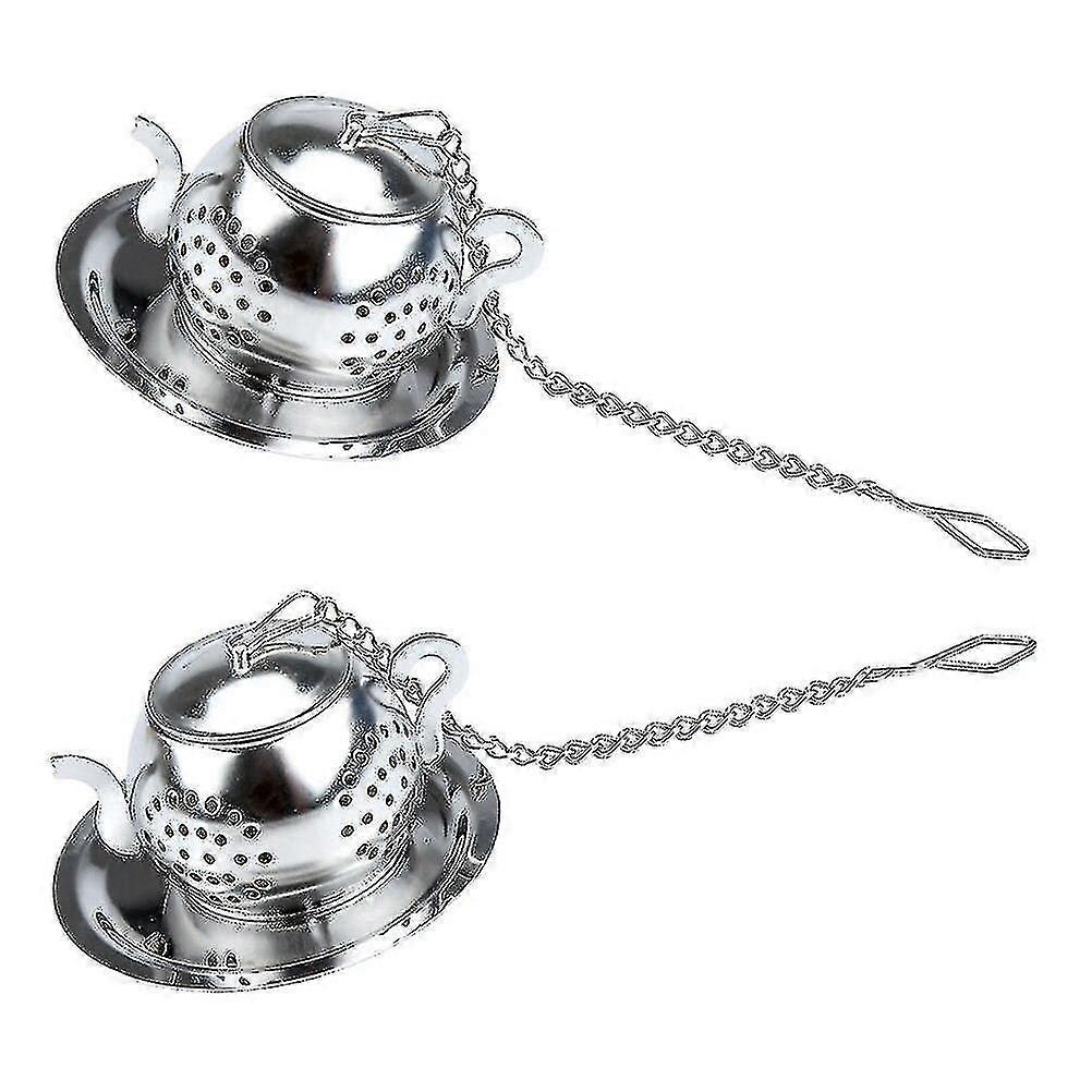 2 Sets Creative Tea Infusers Practical 304 Stainless Steel Tea Strainers (silver)|tea Strainers  Hs