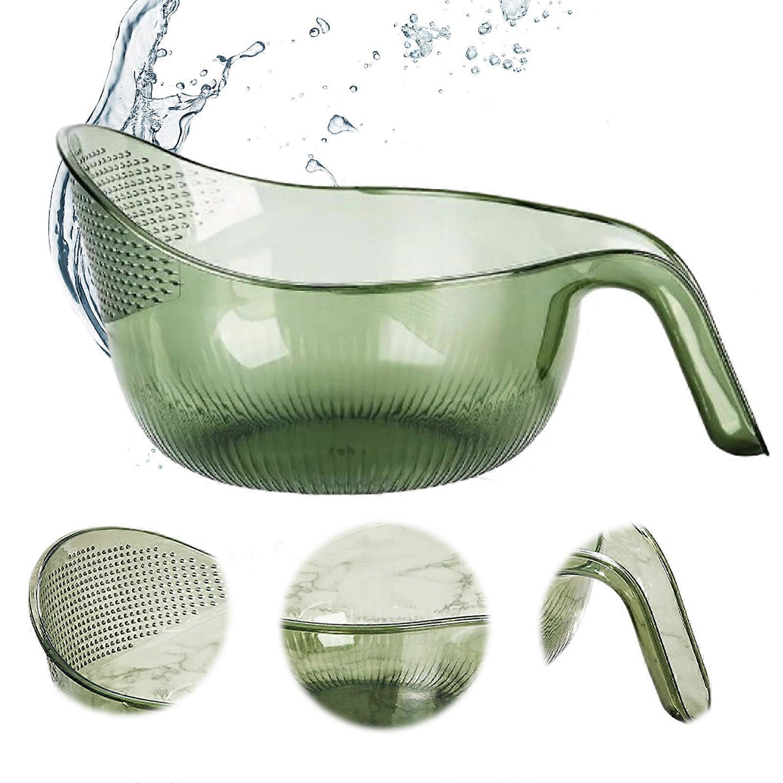 Large 2-In-1 Rice Strainer and Washer, Multifunctional Colander for Washing Rice, Beans, and Fruits, BPA-Free Plastic