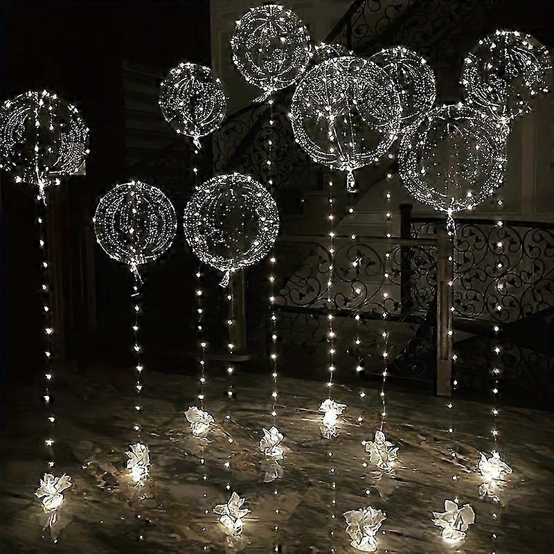 10PCS Warm White Led Balloons , Glowing Ball