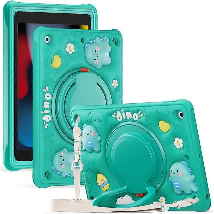 Compatible For iPad 10.2 (2021) / (2020) / (2019) Case with Shoulder Strap Kickstand PC+Silicone+TPU Tablet Cover