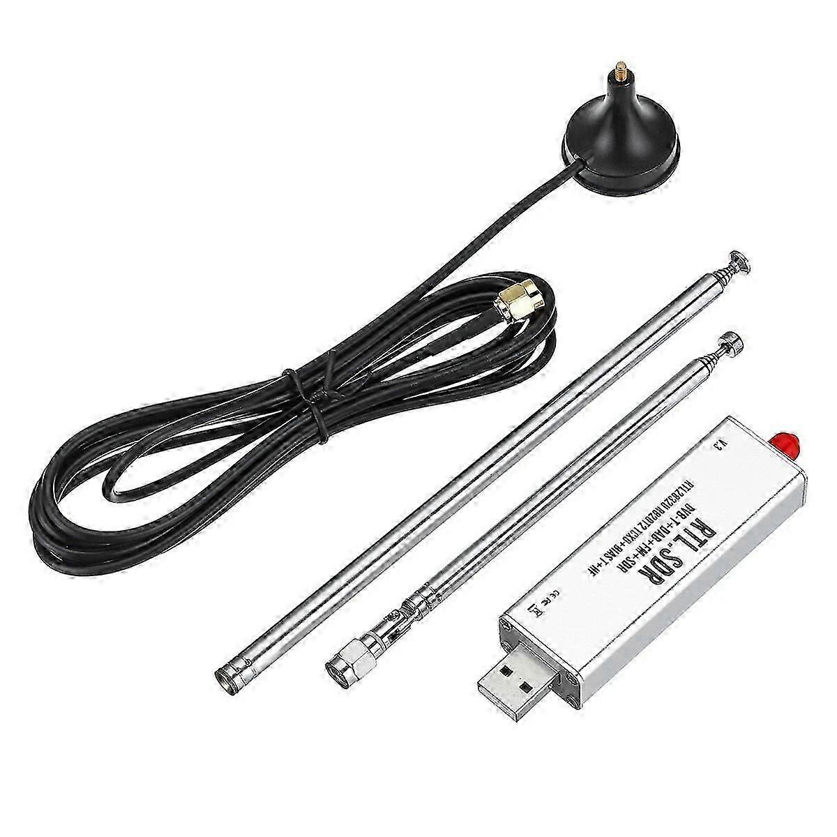 -SDR R820T2 V3 RTL2832U Tuner + Telescopic Antenna Tuner + Antenna Base