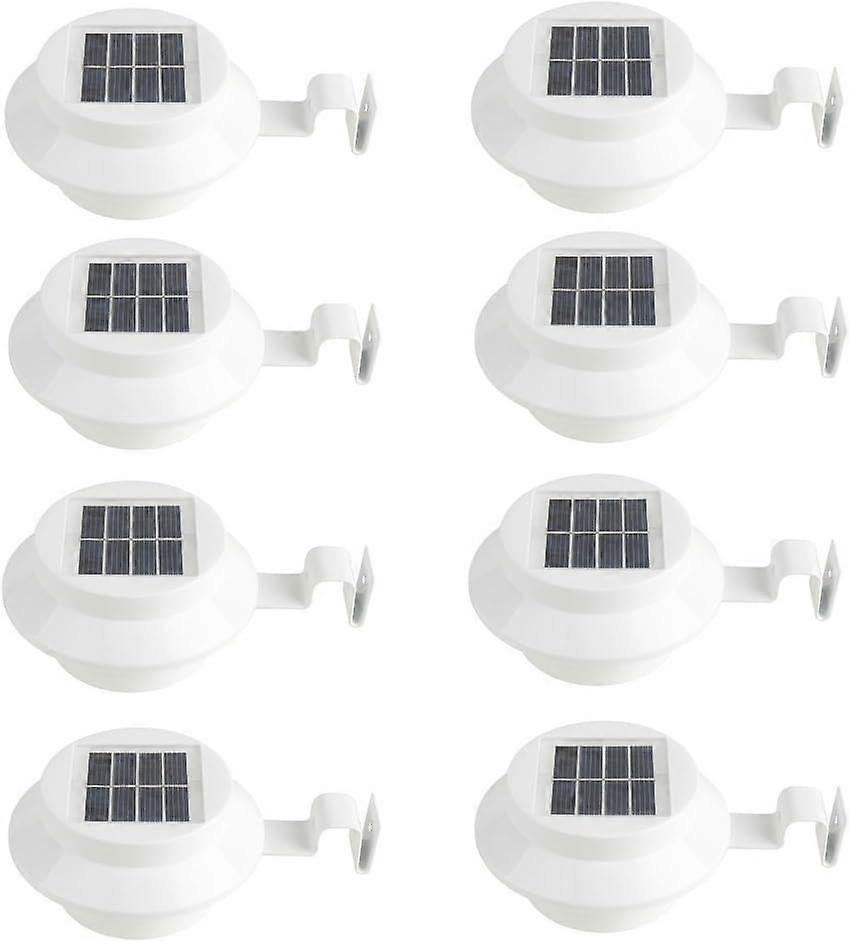 Automatic Light Sensor Solar Power Gutter Light, Energy Efficient Cool White Yard Doorway Lamp With Bracket For Pathway Stairs Roof Patio Garden