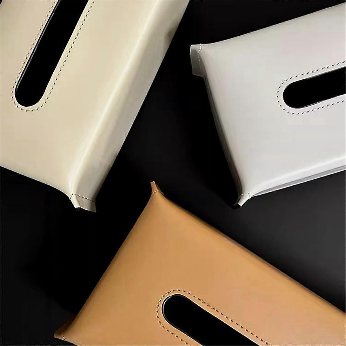 Tissue Box Synthetic Leather Napkin Case Living Room Tissue Paper Holder Desktop Home Tabletop Deco