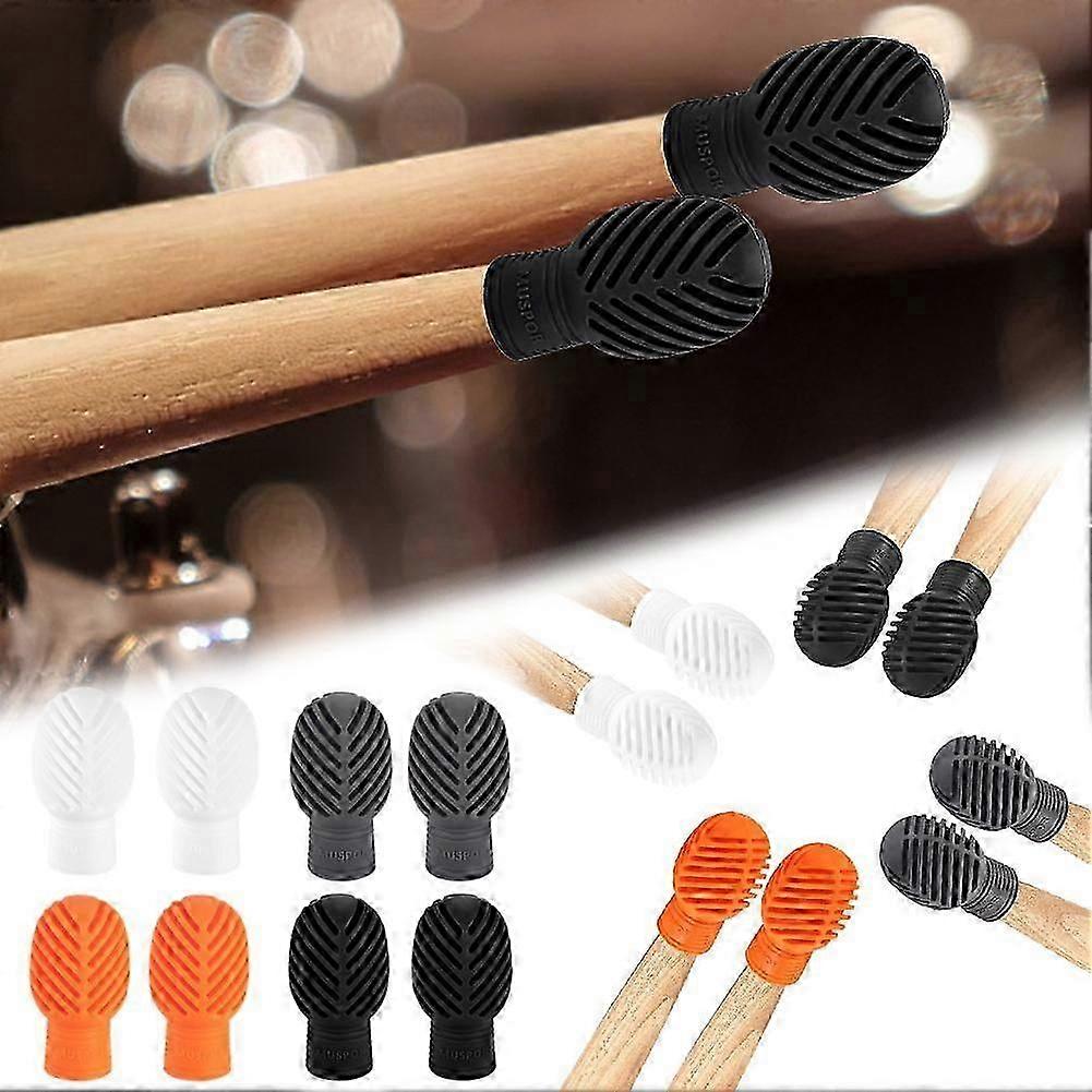2/4PC Silicone Drum Stick Sleeve Practice Tips Mute Damper Protective Cover Cap