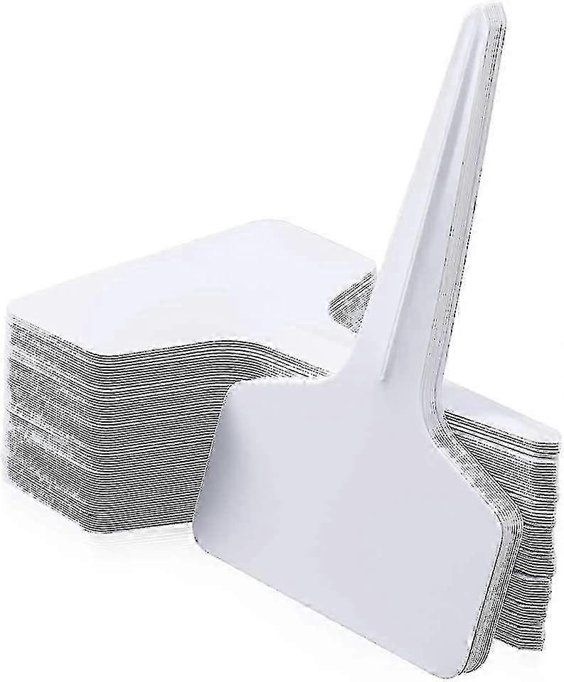100pcs תוויות צמחים פלסטיק, תגים מסוג T עמיד למים משתלה לשימוש חוזר תווית גן עבור ירקות פרחים שלטי עשבי תיבול, לבן - לבן