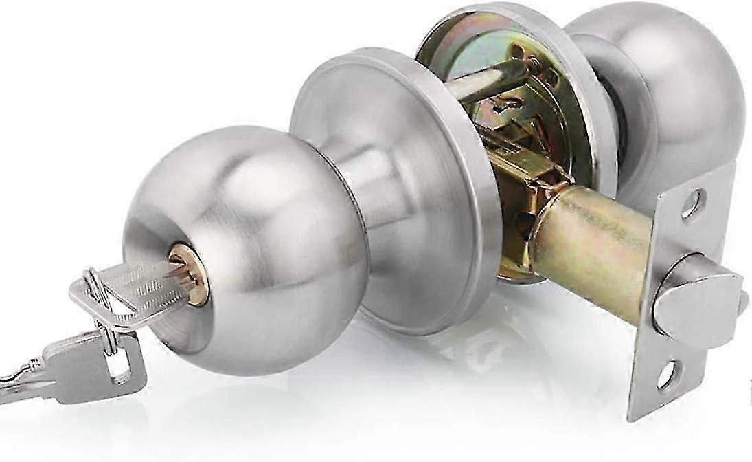 Round Door Handle with Lock - 60/70mm Lock Knob, Security System