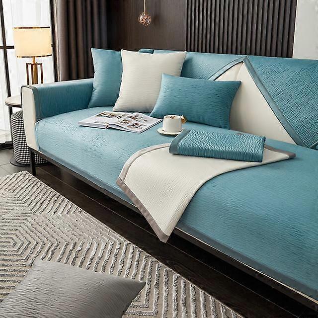 Plain Velvet Sofa Covers For L Shape Sofa Living Room Couch Armchair Slipcover Anti Slip Sofa Cushion Home Decor